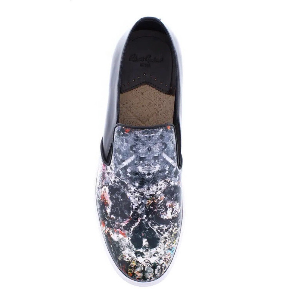 NEW Robert Graham Turney Slip On Skull Sneakers Size 10.5 Women’s Black